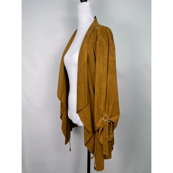 Torrid Cognac Faux Suede Drape Front Anorak Jacket Size 1 NWT - Picture 1 of 7